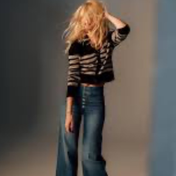 Frame X Claudia Schiffer Le Hardy Wide-leg Jeans - Sz. 32 - NWT - Picture 11 of 11